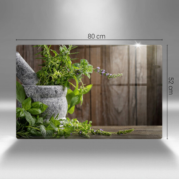 Protège plaque de cuisson Herbes vertes