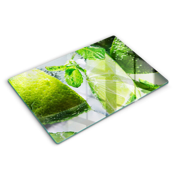 Protège plaque de cuisson Eau avec du citron vert et de la glace