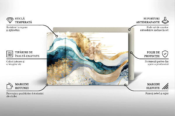 Protège plaque de cuisson Marbre coloré