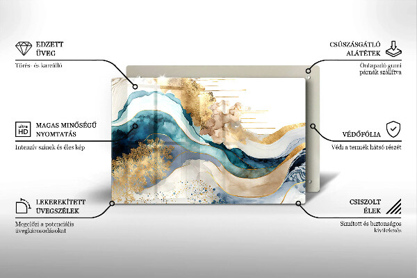 Protège plaque de cuisson Marbre coloré