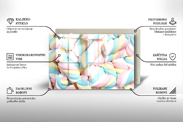 Protège plaque de cuisson Guimauves colorées