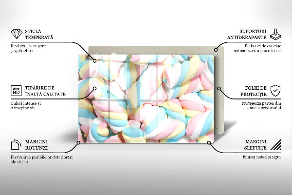 Protège plaque de cuisson Guimauves colorées