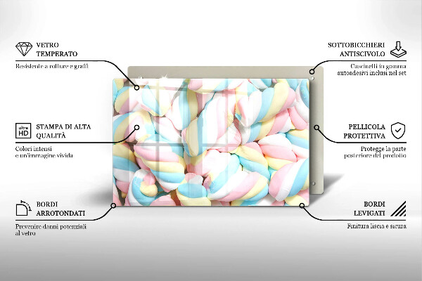 Protège plaque de cuisson Guimauves colorées
