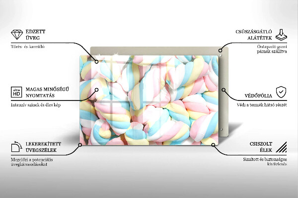 Protège plaque de cuisson Guimauves colorées