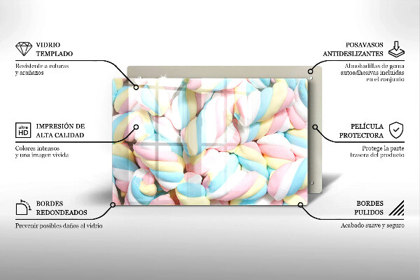 Protège plaque de cuisson Guimauves colorées