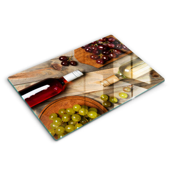 Protège plaque de cuisson Bouteilles de vin et raisins