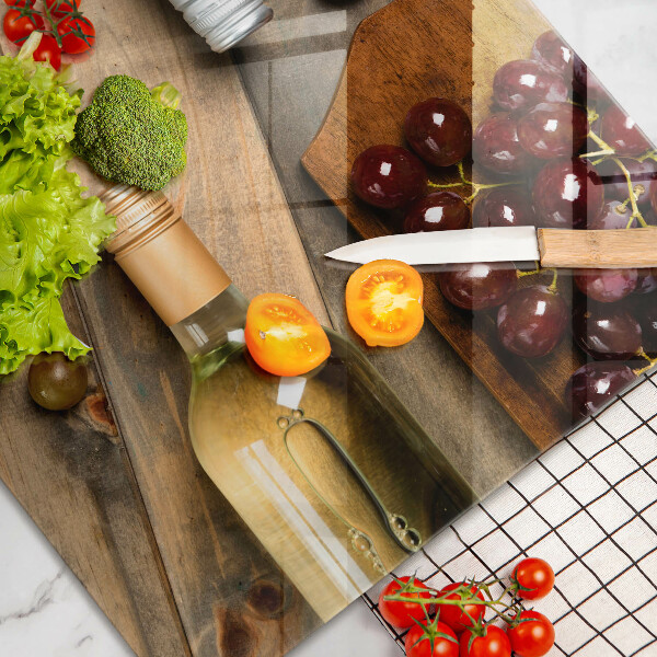 Protège plaque de cuisson Bouteilles de vin et raisins