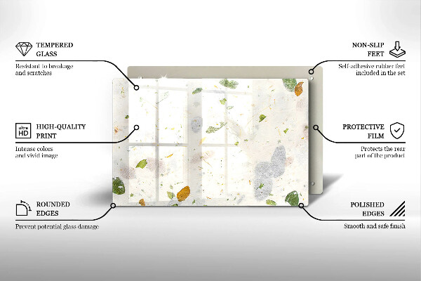 Protège plaque de cuisson Feuilles tombantes