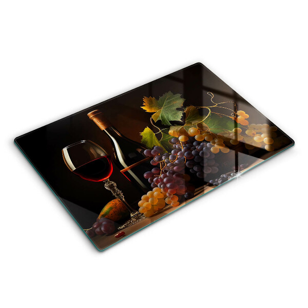 Protège plaque de cuisson Verre de vin et de raisins