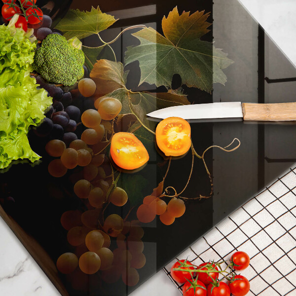 Protège plaque de cuisson Verre de vin et de raisins