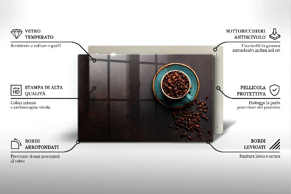 Protection pour plaque de cuisson Une tasse de grains de café