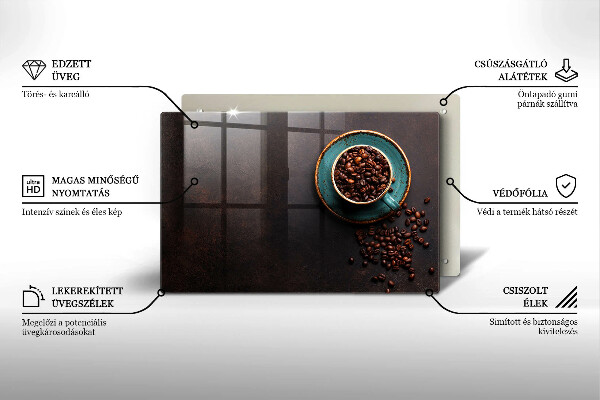 Protection pour plaque de cuisson Une tasse de grains de café