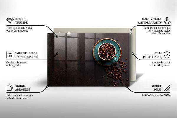 Protection pour plaque de cuisson Une tasse de grains de café