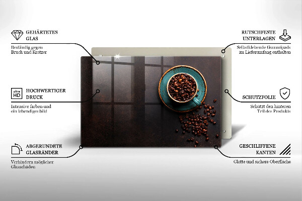 Protection pour plaque de cuisson Une tasse de grains de café