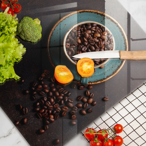 Protection pour plaque de cuisson Une tasse de grains de café