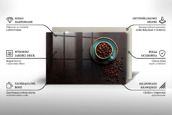 Protection pour plaque de cuisson Une tasse de grains de café