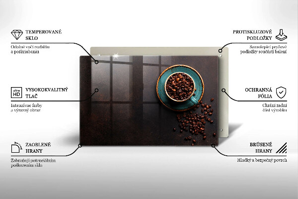 Protection pour plaque de cuisson Une tasse de grains de café