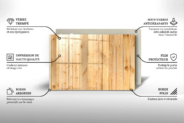 Protection pour plaque de cuisson Planches de bois délicates