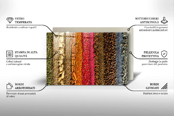 Protection pour plaque de cuisson Épices colorées