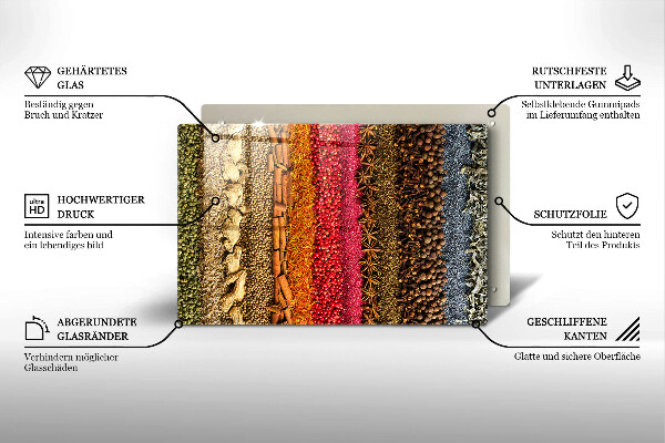 Protection pour plaque de cuisson Épices colorées