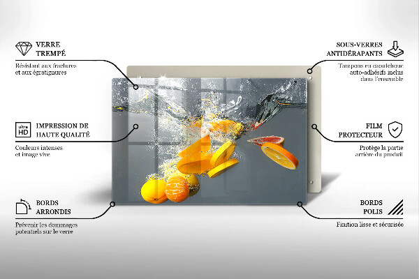 Protection pour plaque de cuisson Citrons dans l'eau