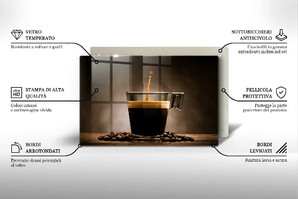 Protection pour plaque de cuisson Verre et grains de café