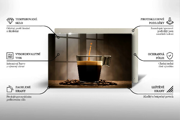 Protection pour plaque de cuisson Verre et grains de café