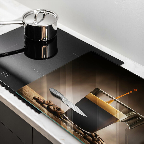 Protection pour plaque de cuisson Verre et grains de café