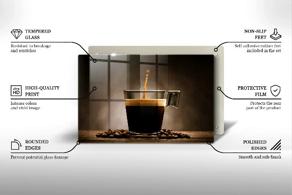 Protection pour plaque de cuisson Verre et grains de café