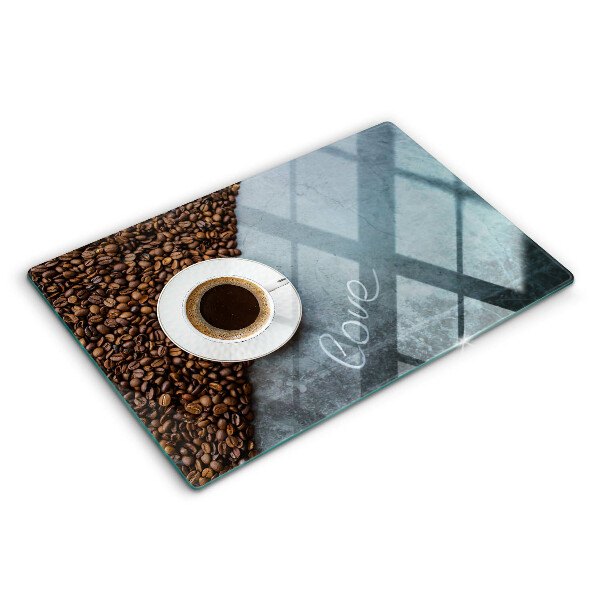 Protection pour plaque de cuisson Grains de café et tasse