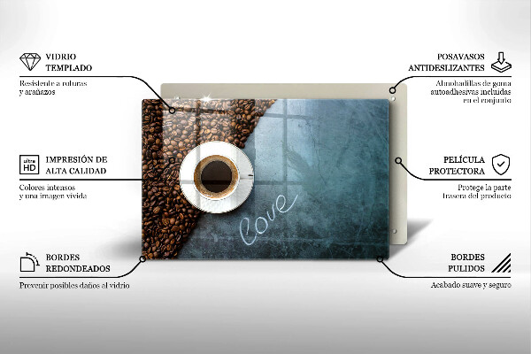 Protection pour plaque de cuisson Grains de café et tasse