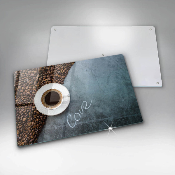 Protection pour plaque de cuisson Grains de café et tasse