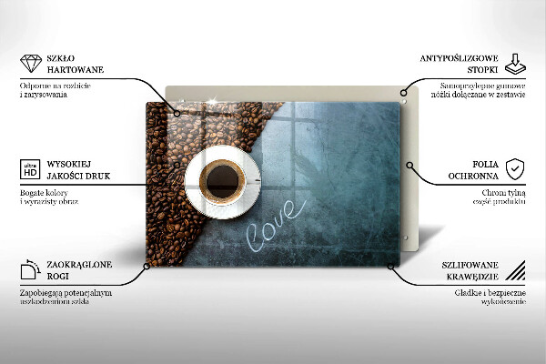 Protection pour plaque de cuisson Grains de café et tasse