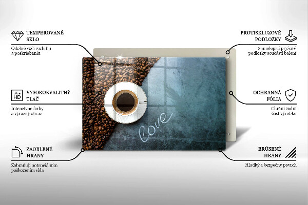 Protection pour plaque de cuisson Grains de café et tasse