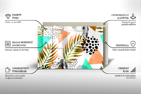 Protège plaque de cuisson Modèle de feuilles de bohème