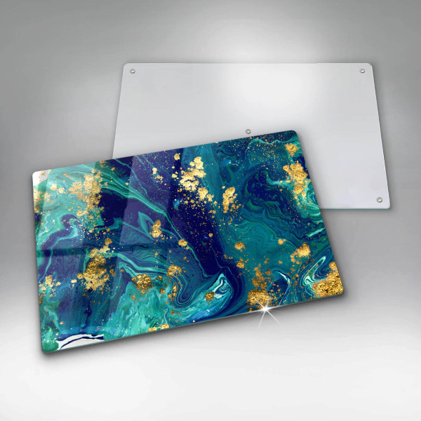 Protège plaque de cuisson Abstraction avec de l'or