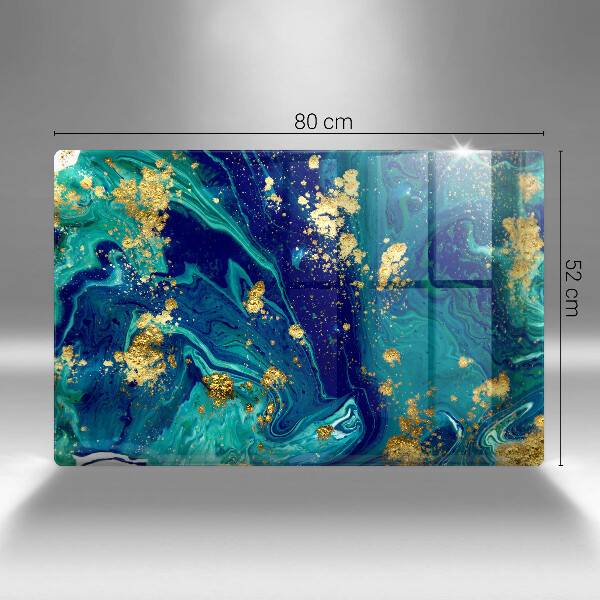 Protège plaque de cuisson Abstraction avec de l'or