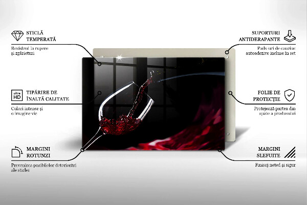 Protège plaque de cuisson Un verre de vin rouge