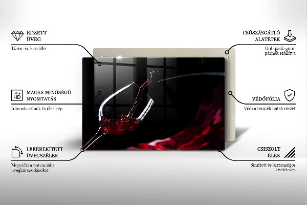 Protège plaque de cuisson Un verre de vin rouge