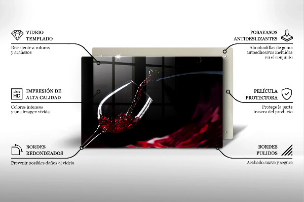 Protège plaque de cuisson Un verre de vin rouge