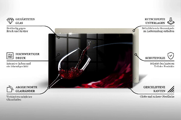 Protège plaque de cuisson Un verre de vin rouge