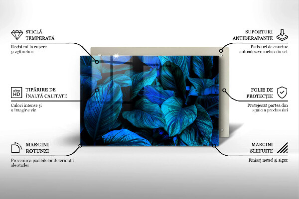 Protège plaque de cuisson Feuilles de végétation de la jungle