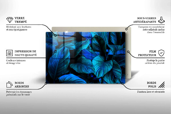 Protège plaque de cuisson Feuilles de végétation de la jungle