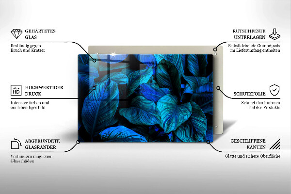 Protège plaque de cuisson Feuilles de végétation de la jungle