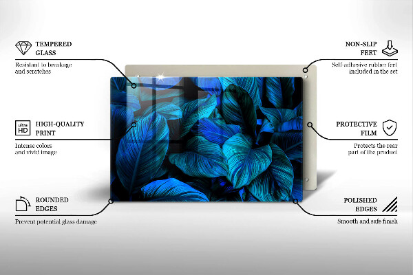 Protège plaque de cuisson Feuilles de végétation de la jungle