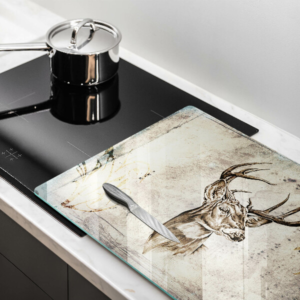 Protège plaque de cuisson Illustration d'animaux de cerf