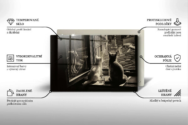 Protège plaque de cuisson Ville et fenêtre des chats