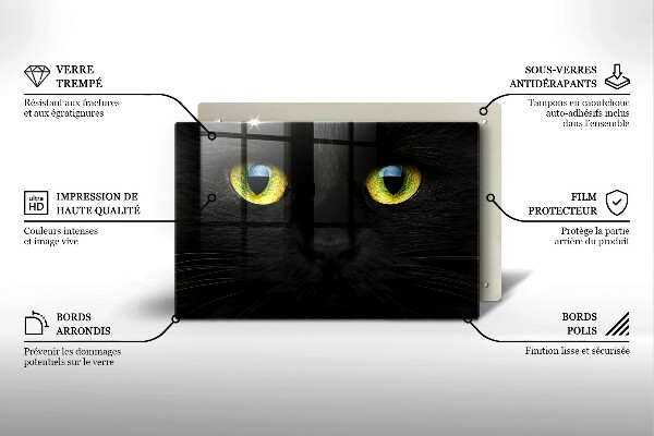 Protège plaque de cuisson Yeux de chat animaux