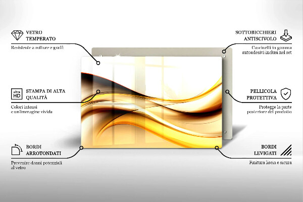 Protège plaque de cuisson Lignes de fumée abstraites