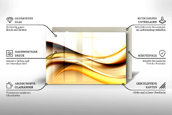 Protège plaque de cuisson Lignes de fumée abstraites